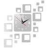 Home Clock Fashionable  Square Combination Clock Wall Decoration Clock Mirror Stickers, Mirror Wall Stickers, Suitable For Living Room, Study, Bedroom