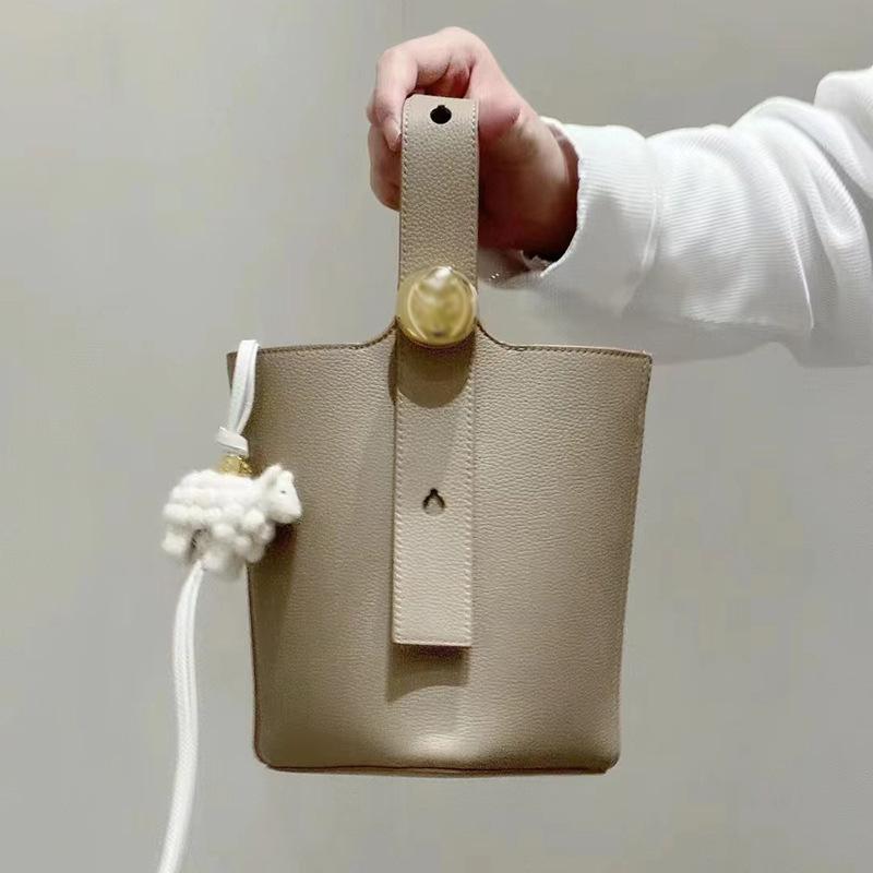 Bag Women's New Bucket Bag Leather Shoulder Crossbody Portable Large Capacity