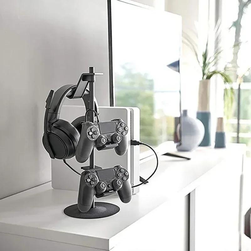 Adjustable Controller Storage Rack 3/4 Layers Gaming Headset Hanger Desktop Organizer with Non-slip Gasket And Stable Base