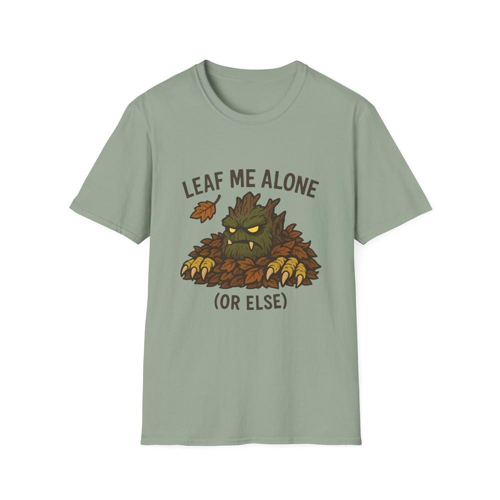 

Unisex Softstyle T-Shirt Leaf Me Alone Funny Tree Monster Autumn/Fall Cartoon XL