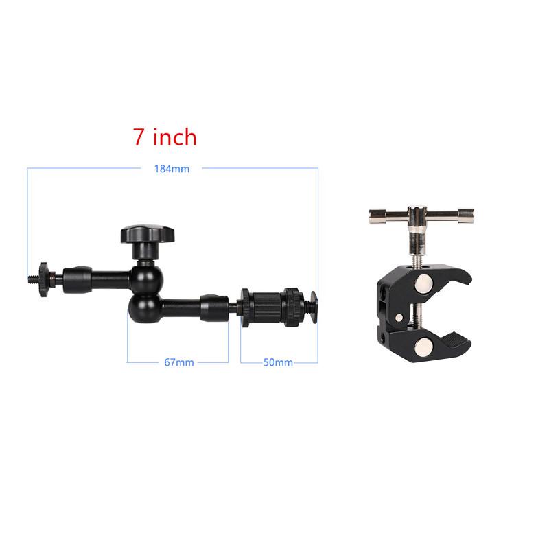 7|11|20 Inch Metal Articulating Magic Arm Super Clamp Holder Stand for DSLR Camera Photo Studio Photography Accessories Prop Kit