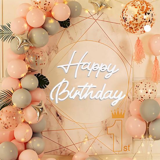 Happy Birthday Wooden Sign Reusable Happy Birthday Letters Sign for Balloon Arch Backdrop Wall Decoration Photo Prop