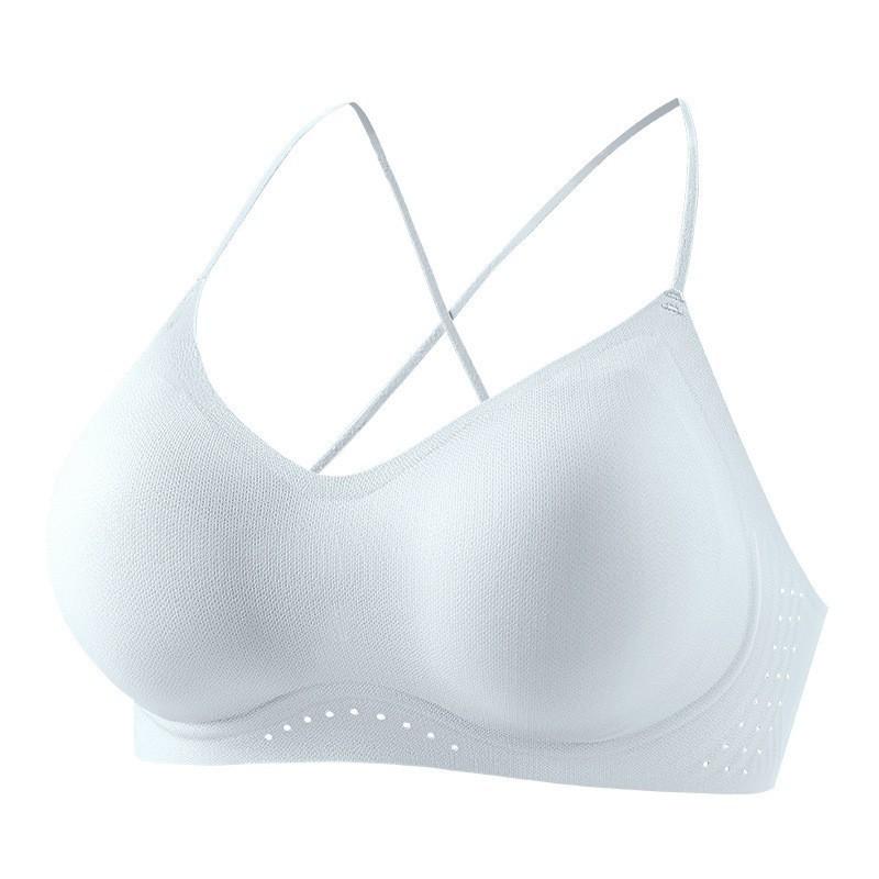 Traceless Steel Ring-free Liquid Foundation Invisible Underwear Women's Soft Support Ultra-thin Shoulder Straps Cross Back Bra Cover