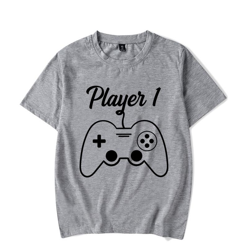 Couple Matching T-Shirt Funny Game Player Shirts Short Sleeve Loose Women Men Tshirt Pregnancy Announcement Tops