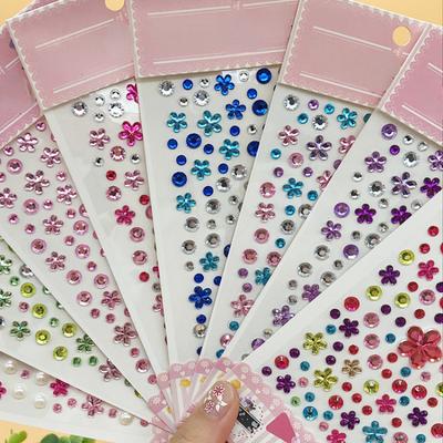 Nuevas pegatinas para el rostro con diamantes de imitación para maquillaje, pegatinas brillantes para el rostro, tatuajes temporales para niños con diamantes de imitación para maquillaje de Strasse.