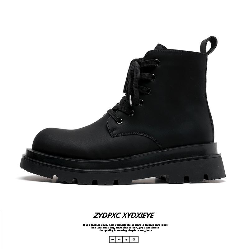 Martin Boots Men's 2025 New Autumn and Winter British High-top Leather Shoes Thick-soled Heightening Leather Boots 5166-E