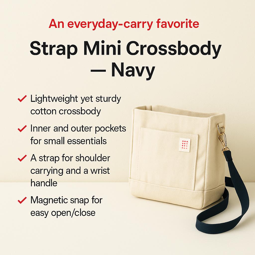 Daiso Strap Mini Crossbody Bag - Navy