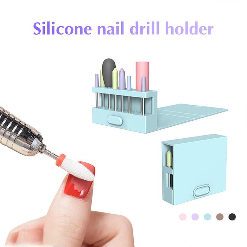 Nagelkunst Bohrer Aufbewahrungsbox Schleifen Polieren Kopf Bit Halter Display Nagelbohrer Organizer Nagelständer Aufbewahrungsbox