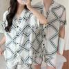 New Artificial Cotton and Silk Short-sleeved Shorts Summer Pajamas Women's Sweet Cardigan Casual Loungewear