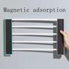 Magnetic Metal Washing Machine Side Shelf Space-Saving Folding Clothes Rack No Punching Temporary Rack Simple Bathroom Shelf
