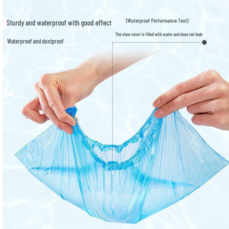 Thickened Waterproof Disposable Shoe Covers: Anti-Slip, Wear-Resistant, Indoor Use for Adults, Students, and Guests.