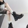 Thick-Soled Melard Women's British-Style Lace-Up Martin Boots, 2025 Round-Toe Chunky Heel Mid-Calf Short Boots