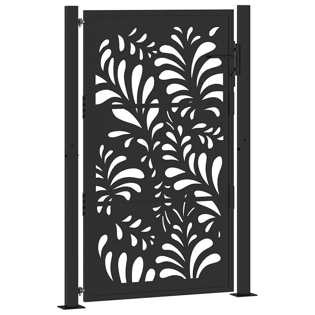Garden Gate Black 100 X 150 Cm Steel Wavy Design
