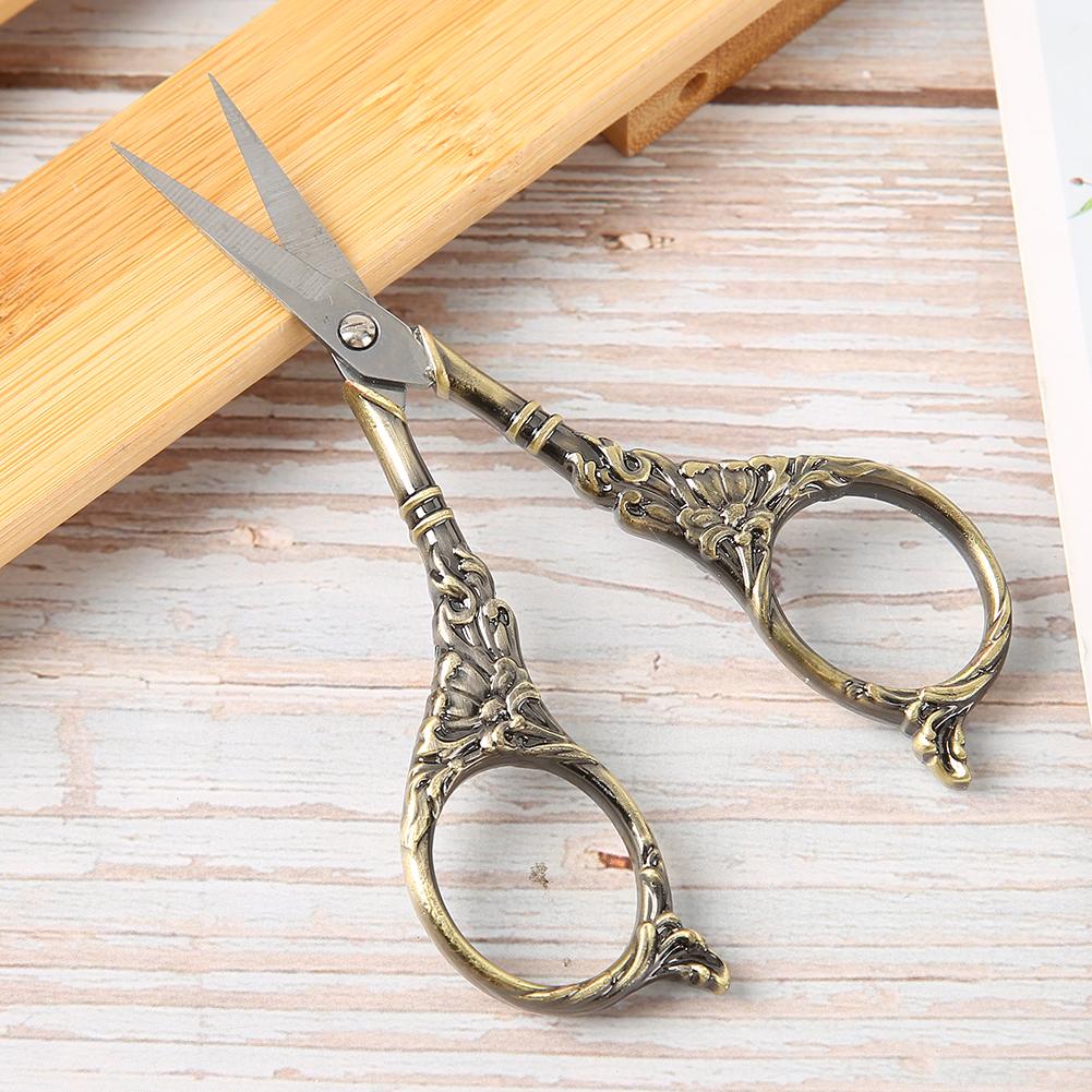 European Retro Scissor DIY Hand Made Cross Stitch Craft Creative Fancy Antique Needlework Tools(Bronze(B01 003 00124) )