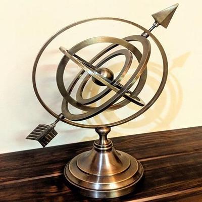 Handmade Brass Armillary Sphere, Celestial Decor, Nautical Gift