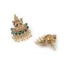 Sparkling Indian Temple Gold Plated Green Beads Choker Necklace Set With Studs Earring | Jewellery Set For Women