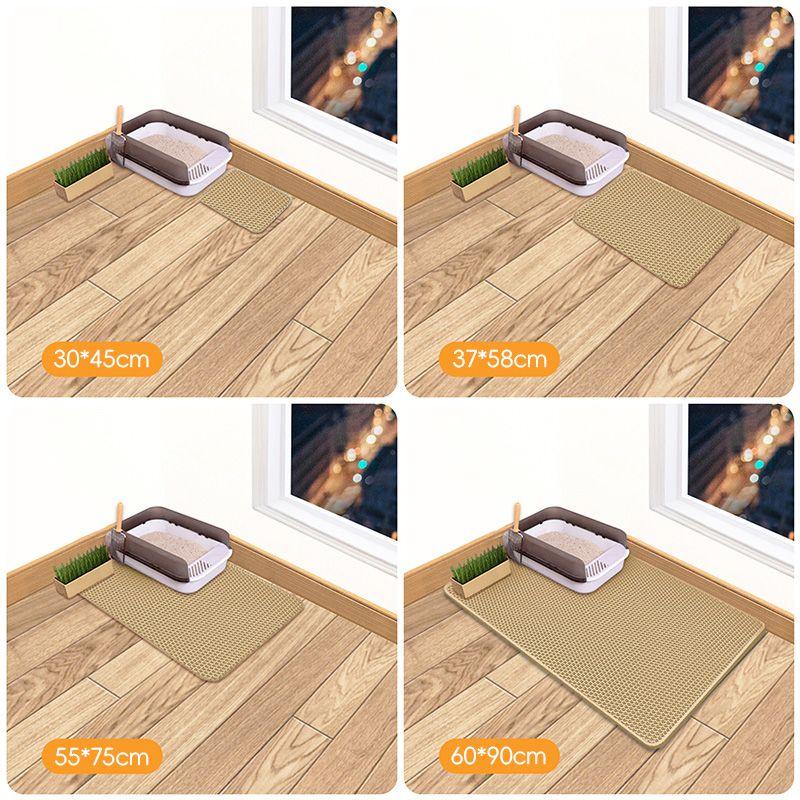 

Anti-Splash Double-Layer Filter Pet Supplies Cat Litter Mat 37*58cm [Khaki]-Non Slip sand control pad