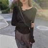 Premium Drawstring Crew Neck Knitted Sweater Autumn 2025 New Slim and Thin Design Sense Inner Woman