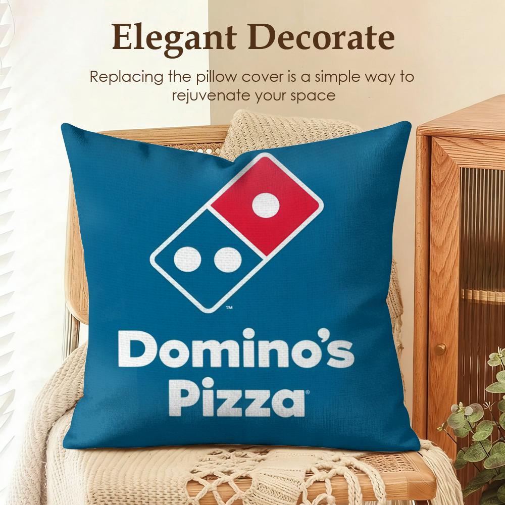 Food Anime DDominos Pizza Cushion Cover Natural Linen Organic Fabric DoubleSided Printing Sofa Home Decor Gift Pillow Case