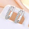 High-quality 925  Silver Crystal Fashion Circle Hoop Earrings for Woman Wedding Party Gift  Street Versatile Jewelry