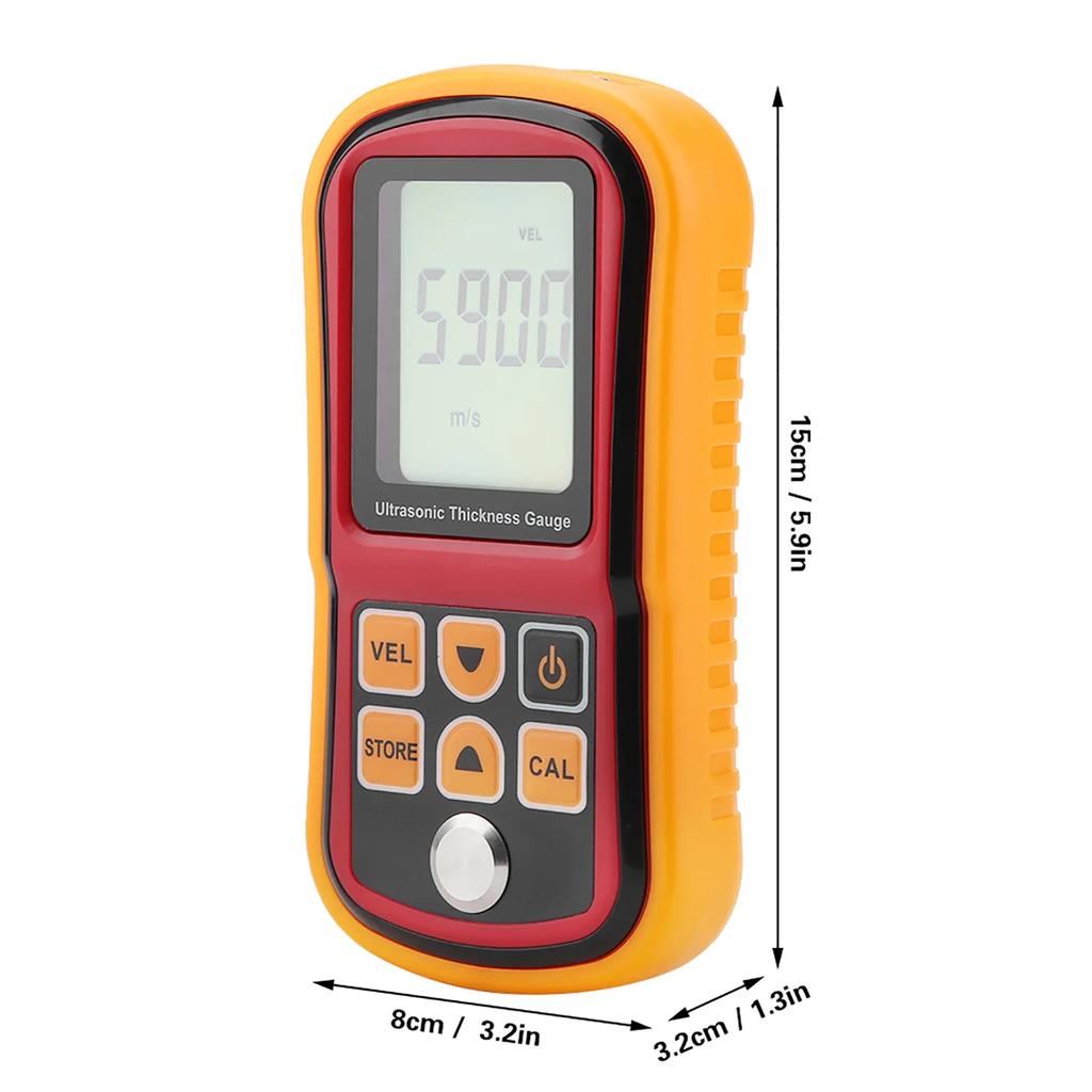 Digital Thickness Tester Thickness Gauge Tester GM100 Digital Ultrasonic Thickness Gauge 1.2‑300mm Steel Width Testing Monitor
