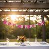 Joyful Mother's Day Banner Easy to Hang Mother's Day Glitter Banner Holiday Decoration Premium Cardstock Party Supply