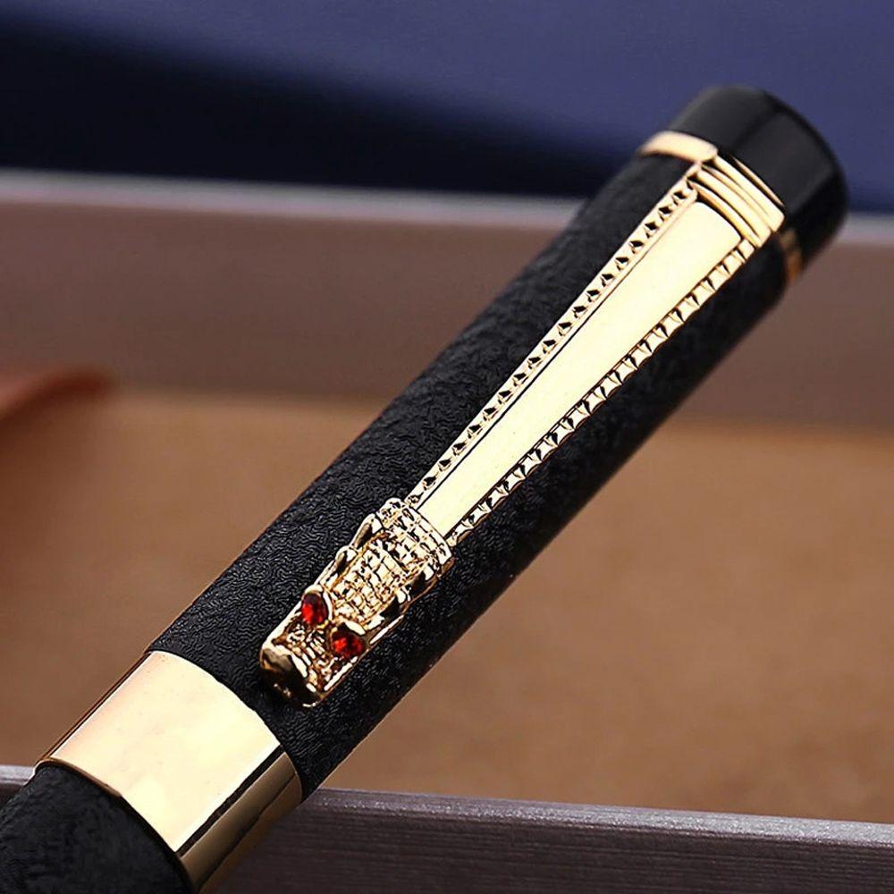Student Luxury Frosted Black Golden Dragon Writing Pen Business Ink Pen Fountain Pen Ink Pen