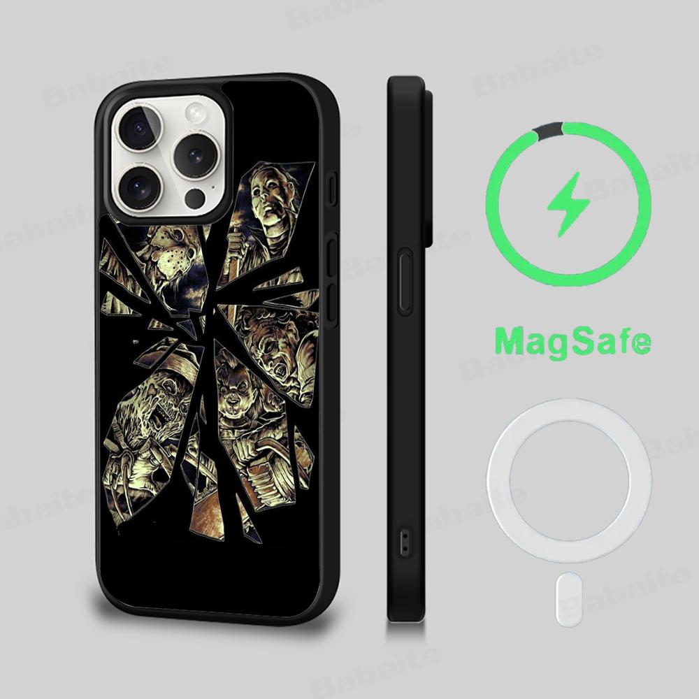 

Чохол для телефону J-Jason V-Voorhees Magesafe Магнітний Бездротова Зарядка Чохол Для iPhone 16 11 12 13 14 15 Pro Max Plus Mini iPhone 13 Pro