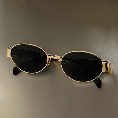 1/2PCS Retro Oval Metal Glasses Fashionable Design Perfect for Casual Wear and Holiday Gifts