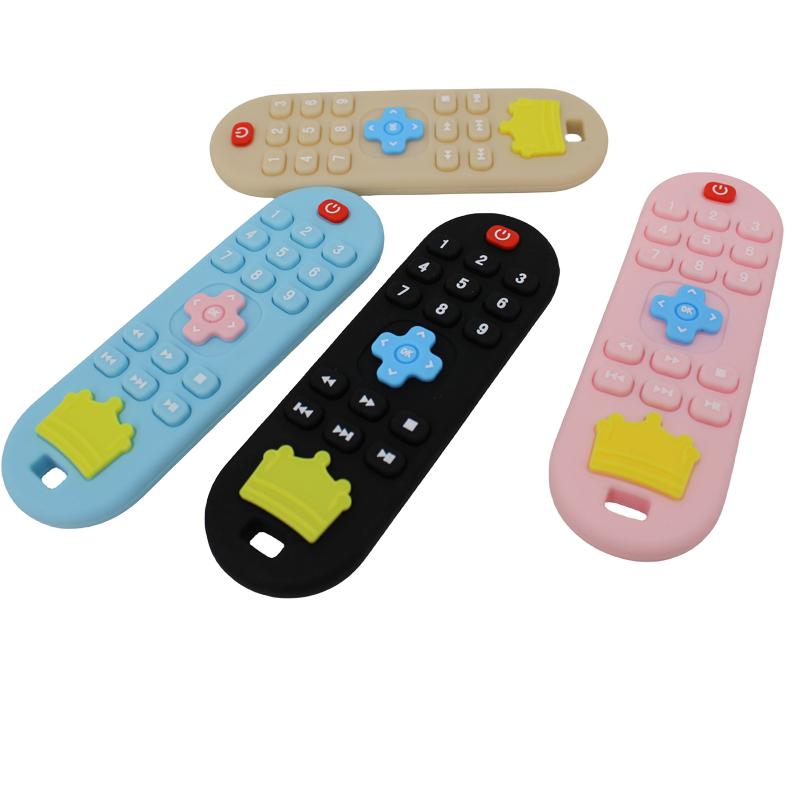 Infant remote control teether baby anti-eating hand teething stick cartoon soothing toys cognitive plaything