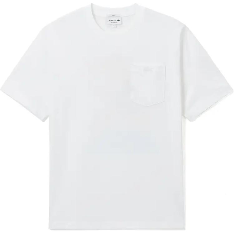 LACOSTE Summer Active Collection T-Shirts Unisex White Crew Neck Moderate Straight Fit TH8190-001