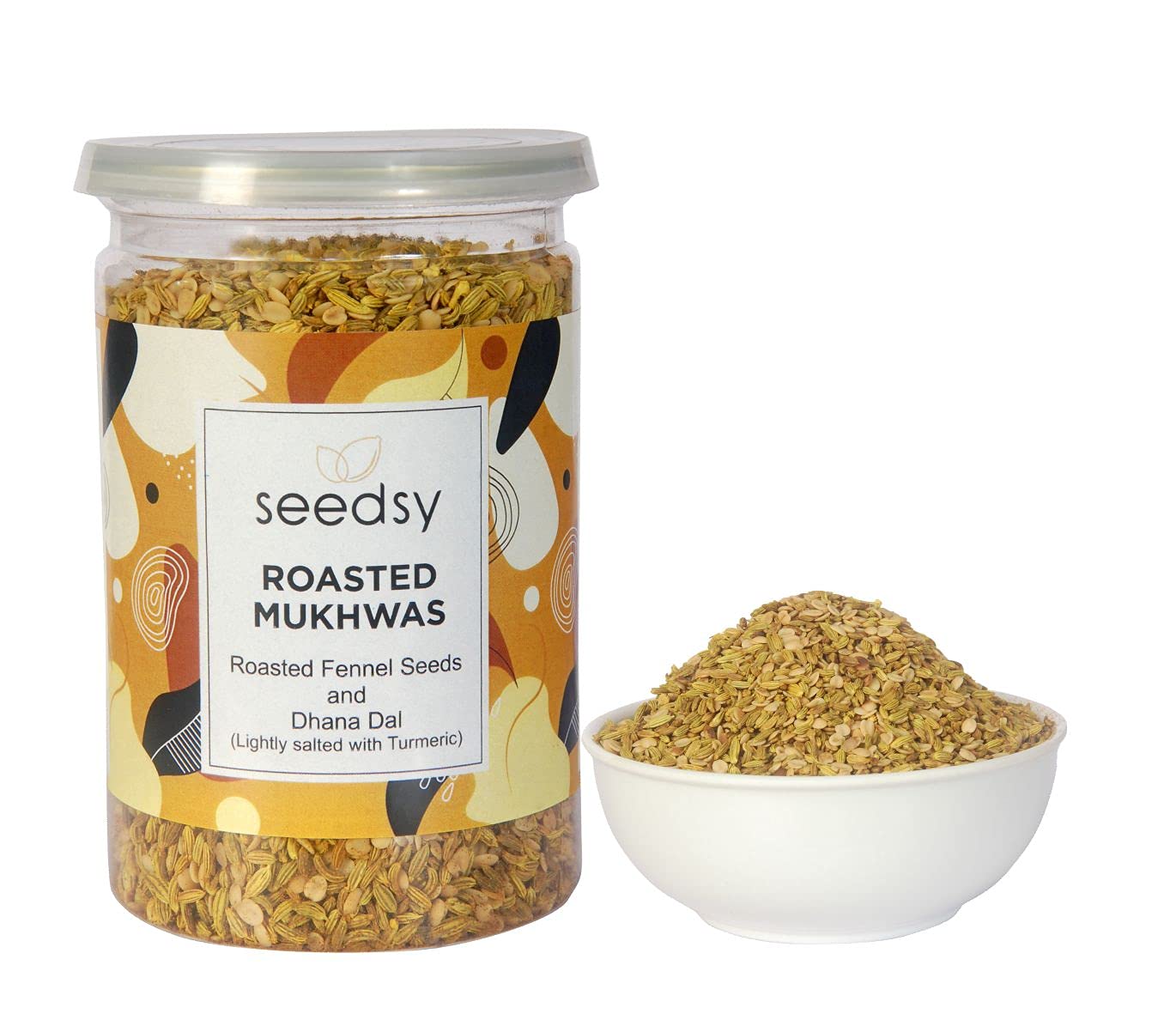 

SEEDSY Roasted Mukhwas with Fennel Seeds Saunf (Variyali), Dhana Daal - Sugar Free | Digestive, After-Meal | Pure & Natural Mouth Freshner (200 g
