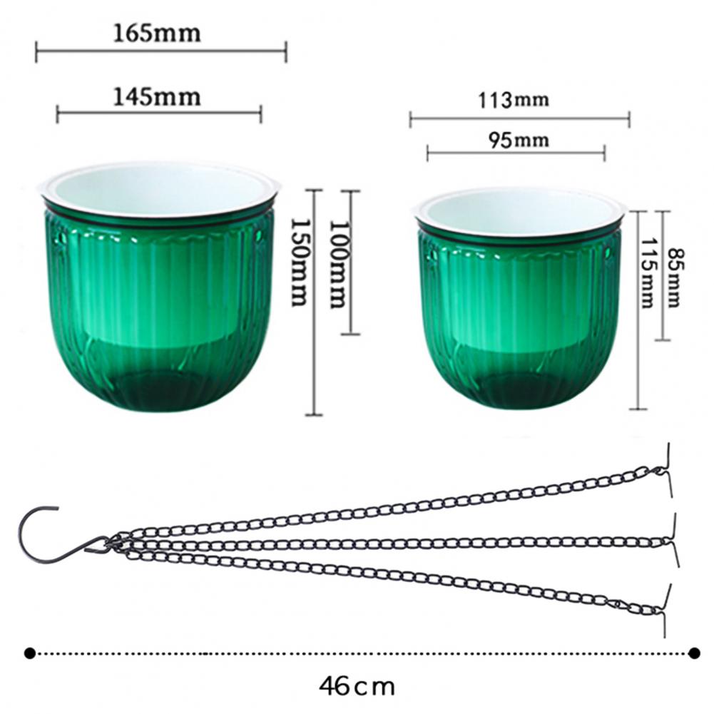 1 Set Hanging Flowerpot Self-Watering Visible Water Level Hanging Planter Pot Basket with Drainage Holes for Indoor Outdoor
