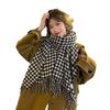 Autumn and winter Korean version of street fashion versatile plaid scarf female retro versatile thickened warm scarf student couple