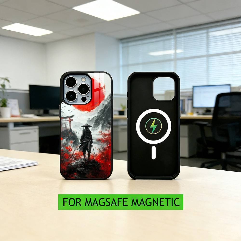 J-Japanese B-Bushido S-Samurai Phone Case For iPhone17,16,15,14,13,12,11 Plus,Pro Magnetic with Magsafe Wireless Charging