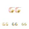 Geometric Alloy Unique Earrings With Artificial Stones Elegant Womens Jewelry