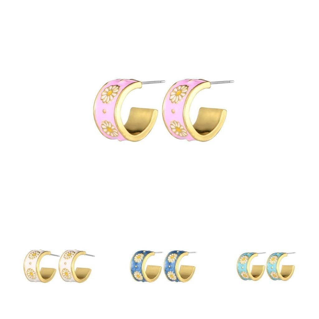 Geometric Alloy Unique Earrings With Artificial Stones Elegant Womens Jewelry