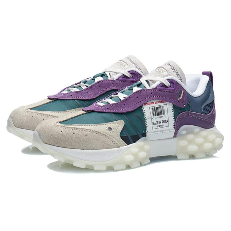 Li Ning Overload, Reflective Culture Low top Casual Shoes Women's Blue Spruce Green ARYR026-5