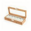 Watch Box with Glass Lid Woodwatch Textured Finish Window Wooden Storage Holder for