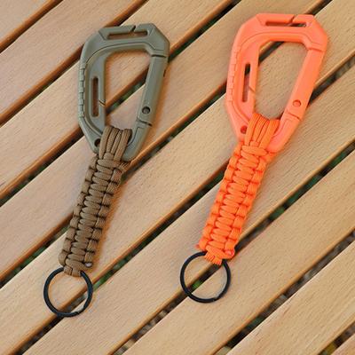 Outdoor Parachute Rope Carabiner ABS Hook Anti-lost Key Chain Water Bottle Hanging Buckle Backpack Carabiner Hiking Gadgets