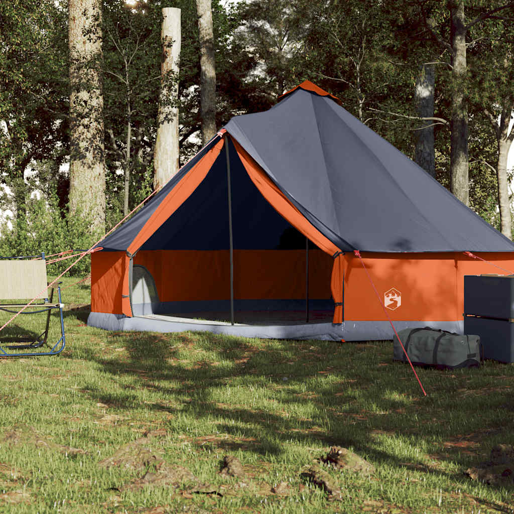 Tipi Family Tent for 6 Persons Gray and Orange Waterproof