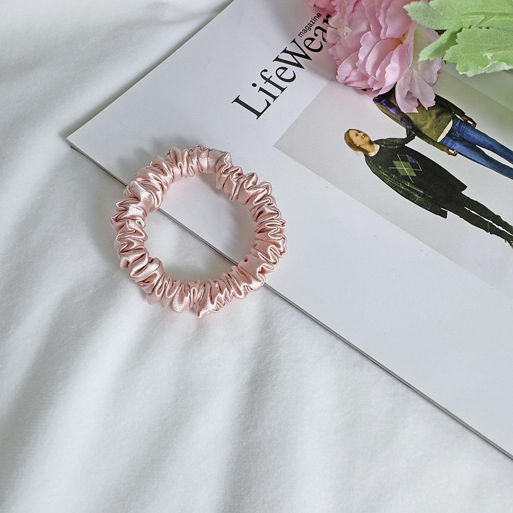 1cm Satin Scrunchies Hair Ties, Soft No-Damage Elastic Hair Bands for Women Kids
