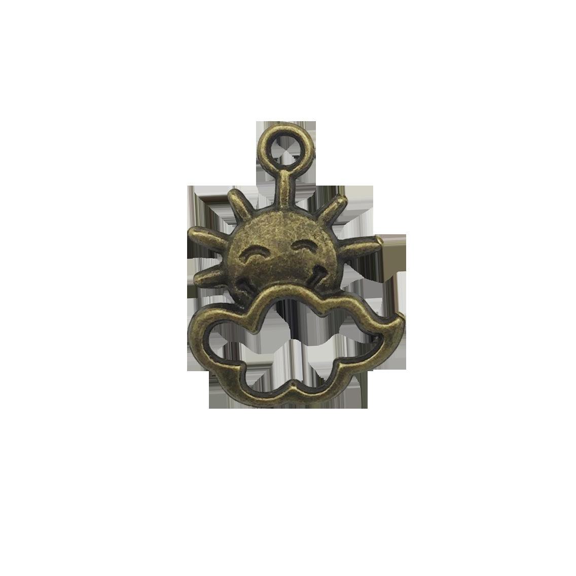 

DIY ретро-сплавные ювелирные аксессуары - старинное серебряное ожерелье и браслет с подвеской в виде солнца и луны Sun 7727 16x20mm 0.6g