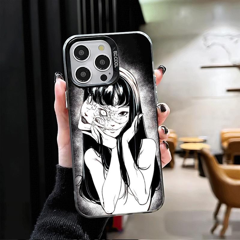 Japanese Horror Anime Soft Phone Case for iPhone 15 16 17 Pro Max 17Air 16E 14 Plus 13 12 Mini Shockproof Cover Back Shell