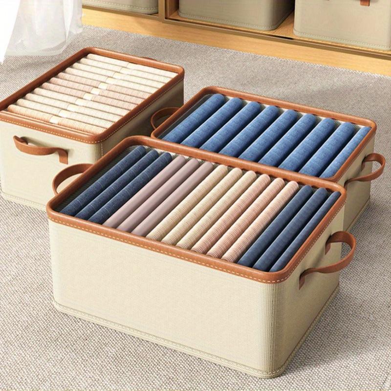 S/M/L 1pc Good Quality Foldable Clothing Separation Storage Box With Handle, Large Capacity Clothes Storage Container Box.