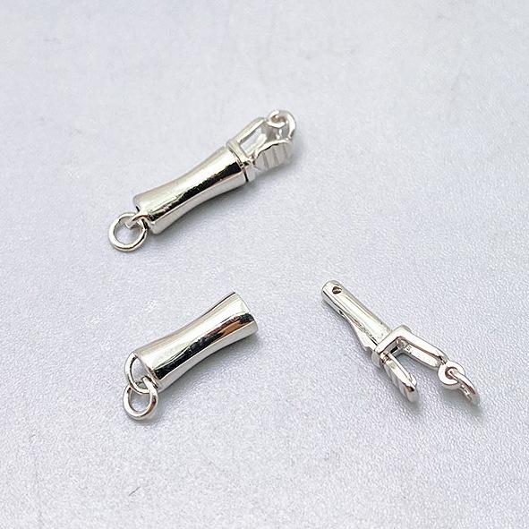 S925 Sterling Silver Handmade DIY Pearl Magnetic Snap Buckle Jewelry Accessory.