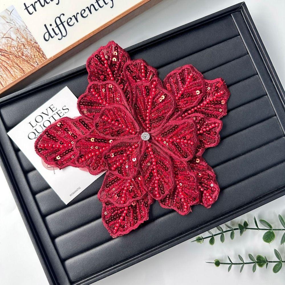 Sequin Clothing Patches Clothing Brooch Clothing Applique Flower Multi-layer Appliques  Women