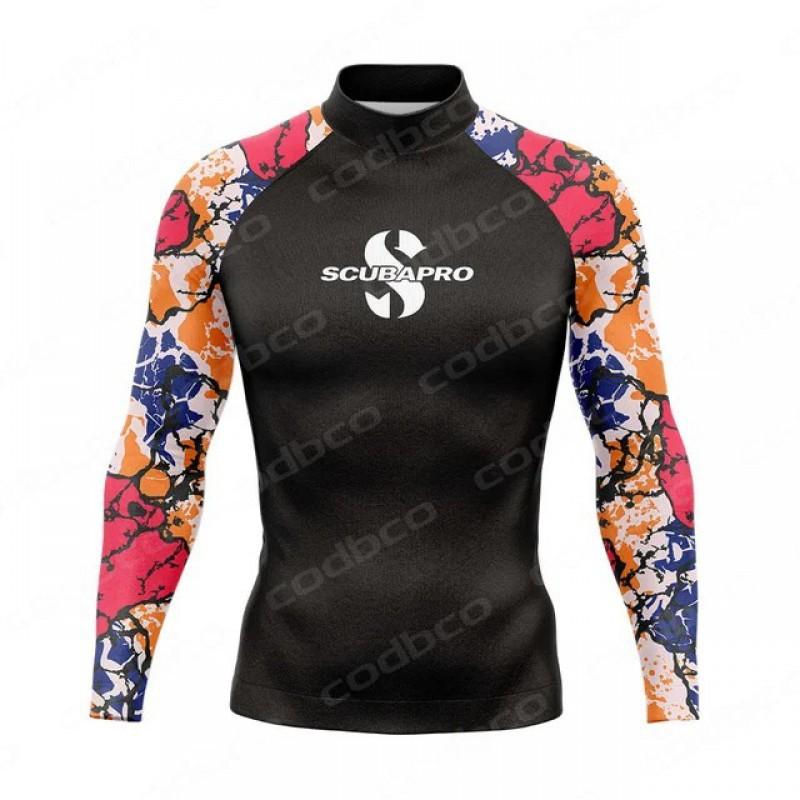 SCUBA Surfing Suit UPF50 Sunscreen Beach Swimsuit Diving Jellyfish Long-sleeved Split Top