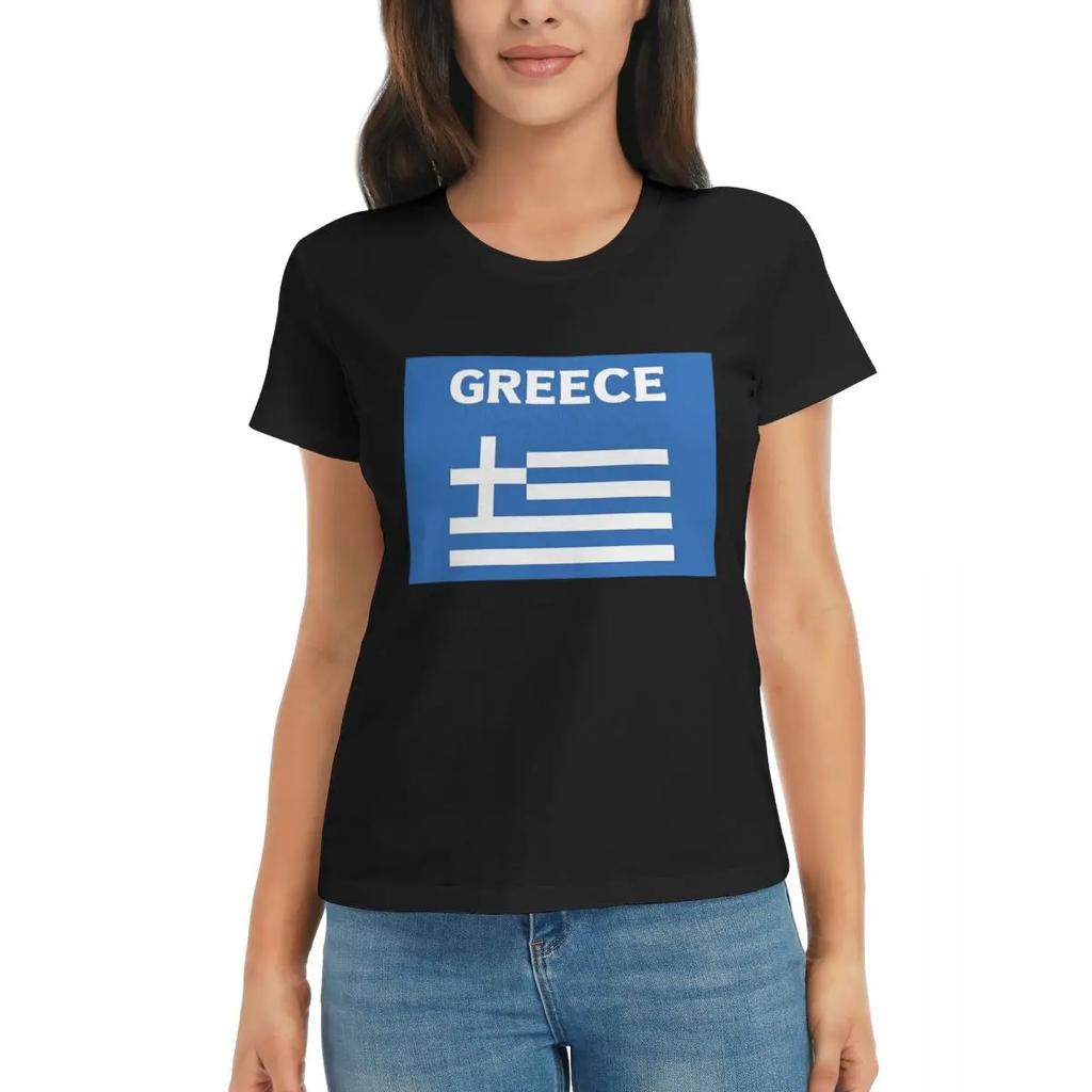 Women TShirt Greece Greek Flag Summer Short Sleeve Tees ONeck Cotton T Shirts Clothes Tops Streetwear