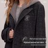 unifree Faux Two-Piece Wool Coat with Knitted Hood